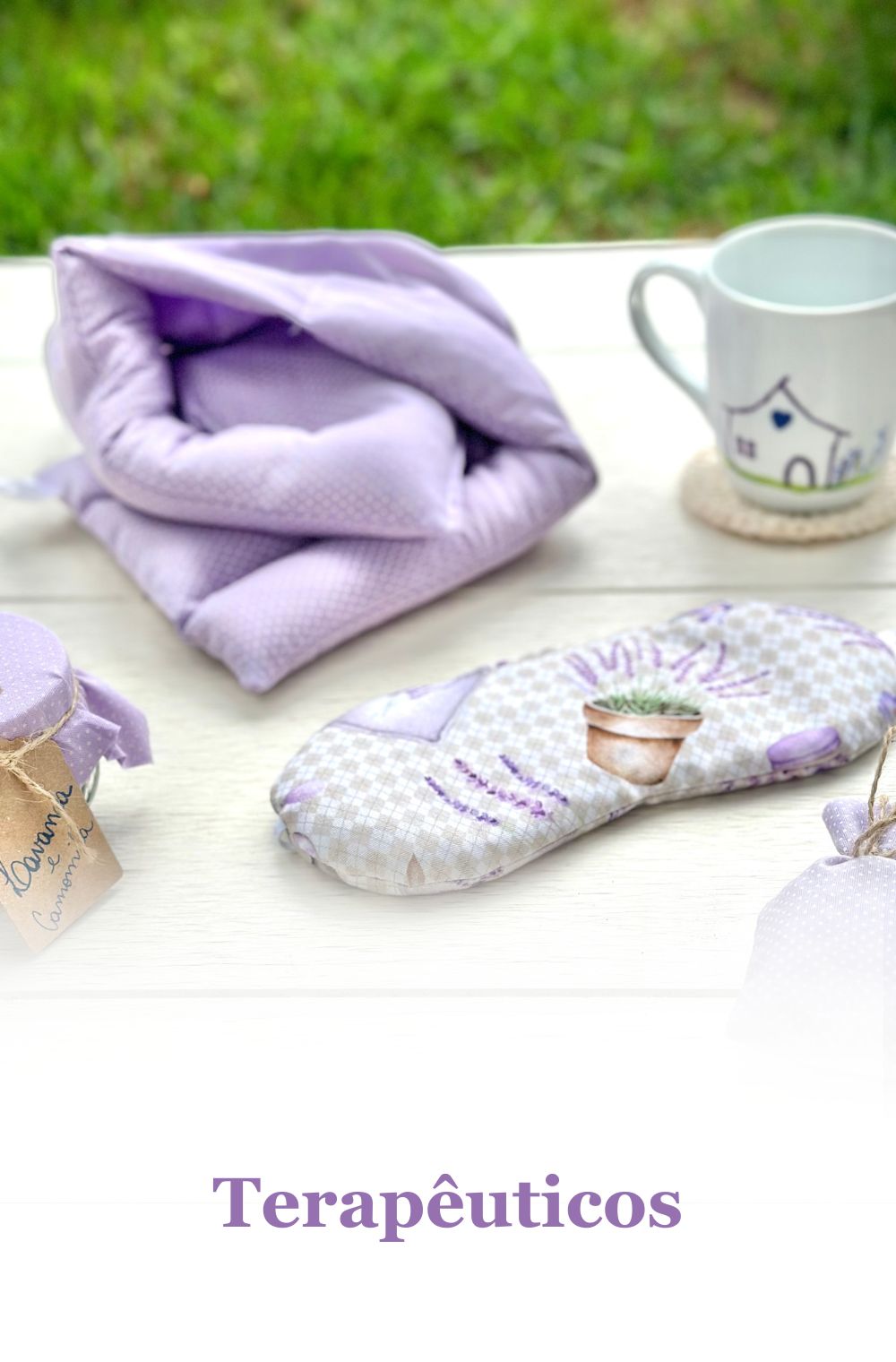 Bolsa térmica e máscara aromática Com Lavanda